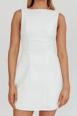 Opulent Sleeveless A-Line Mini Dress White