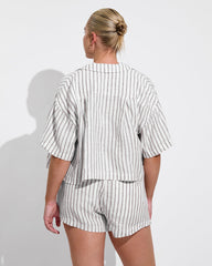 Leisure Shirt - Classic Stripe: Stormy / Coconut