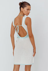 Mica Low Back Crochet Mini Dress White