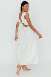 Primrosia Tied Back Maxi Dress Eyelet White