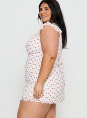 I Guess So Mini Dress White / Burgundy Curve
