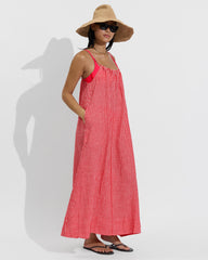 Leisure Maxi Dress - Gingham: Sweet Chili Heat / Coconut
