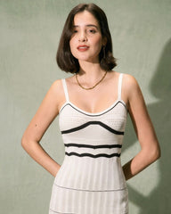 Beige Contrasting Textured Slip Maxi Dress